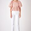 Hot Scalloped Detail Top Tops