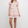 Best Floral Eyelet Ruffled Mini Skirt Bottoms