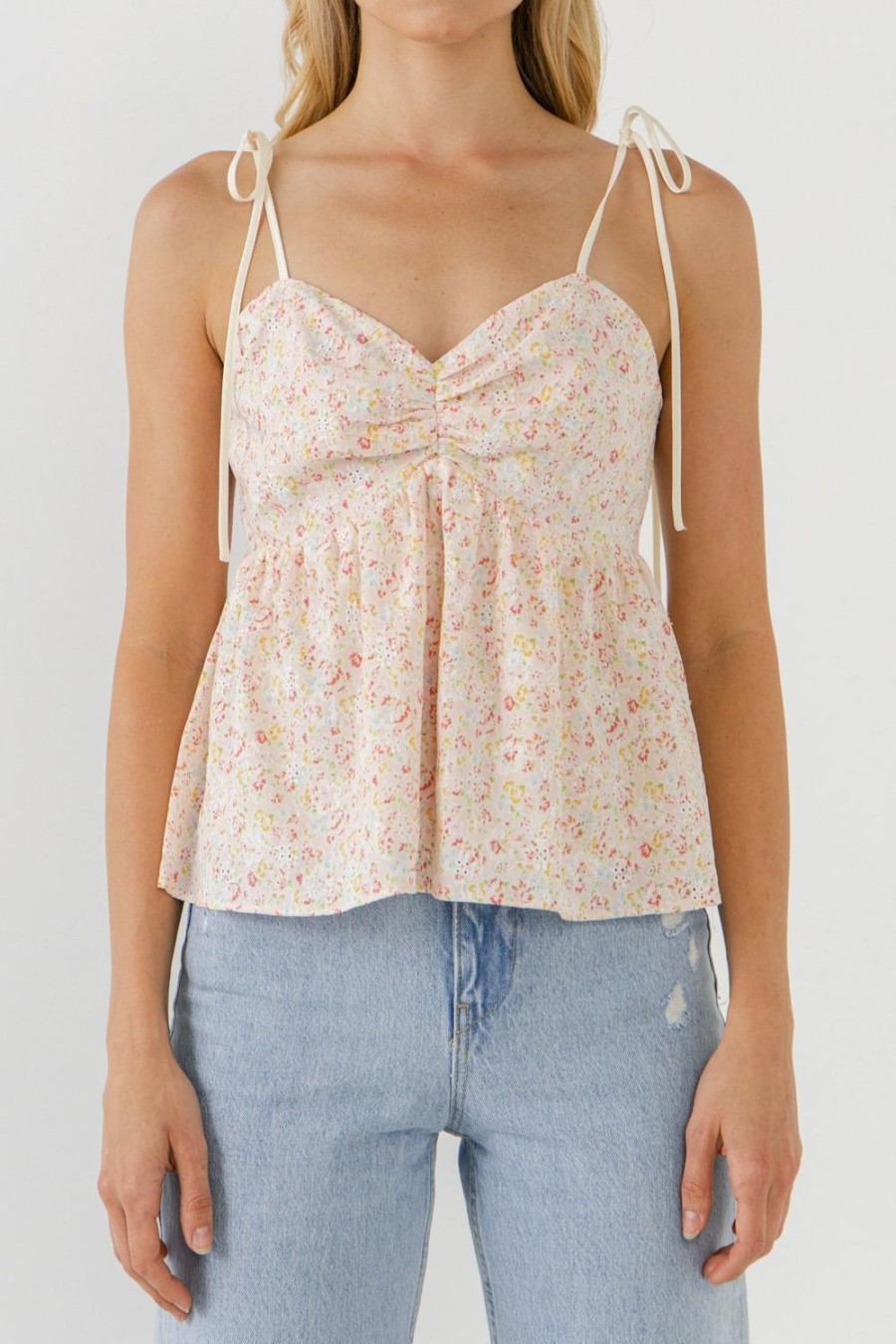 Clearance Straps With Floral Top Tops