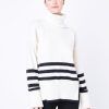 Clearance Striped Turtle Neck Sweater Knits