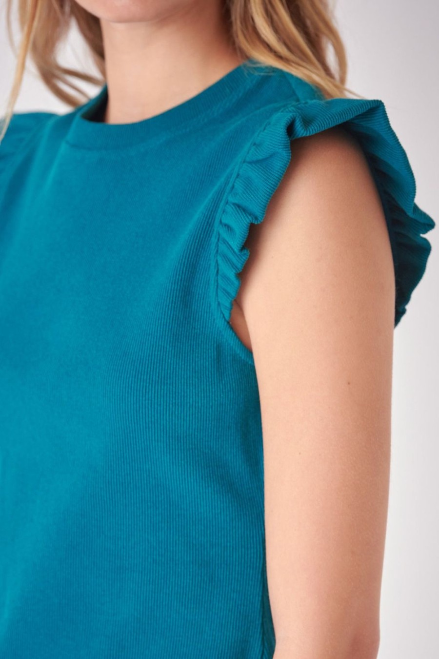 Online Ruffle Detail Knit Top Tops