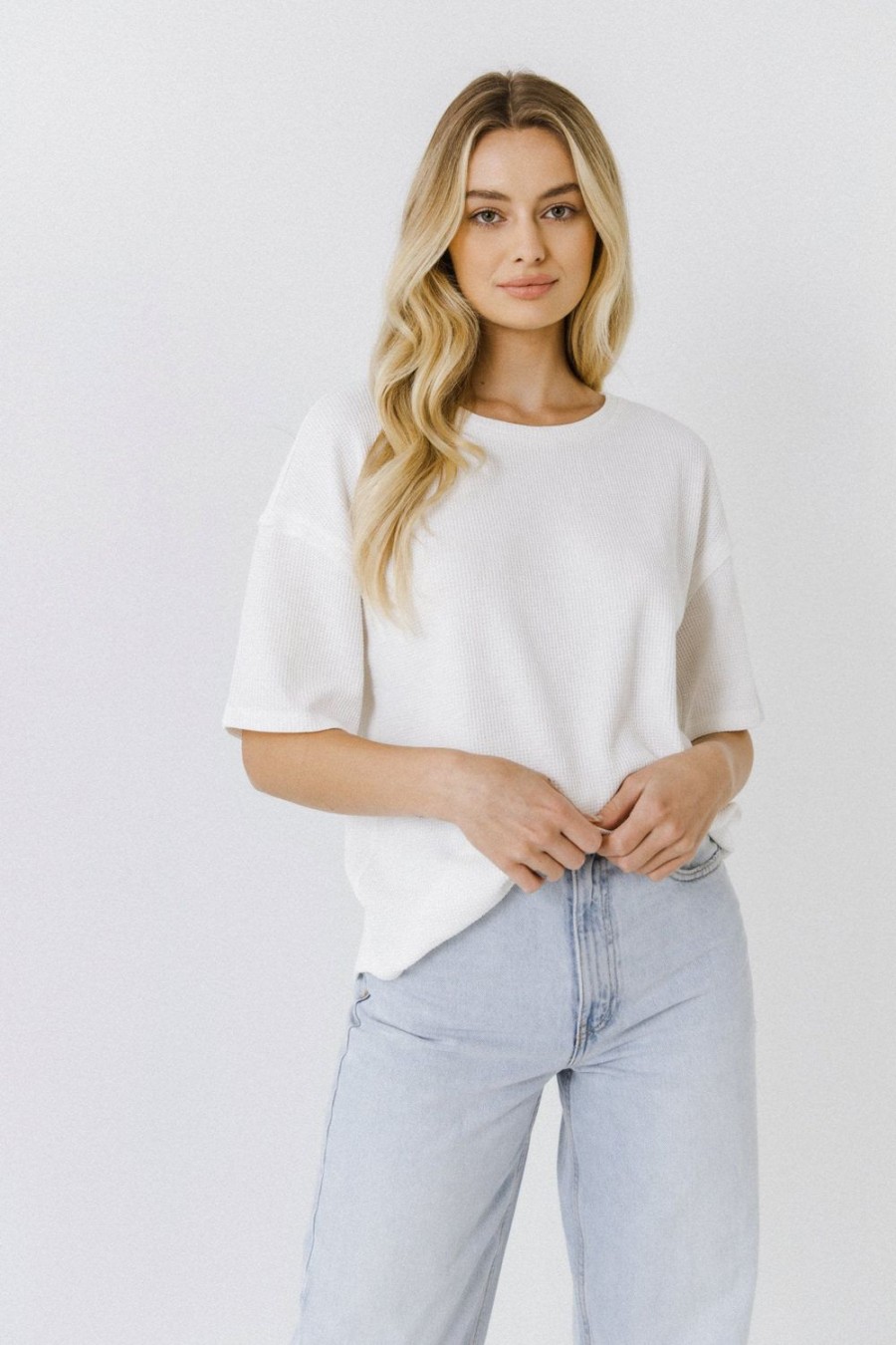 Online Thermal Knit Top Tops