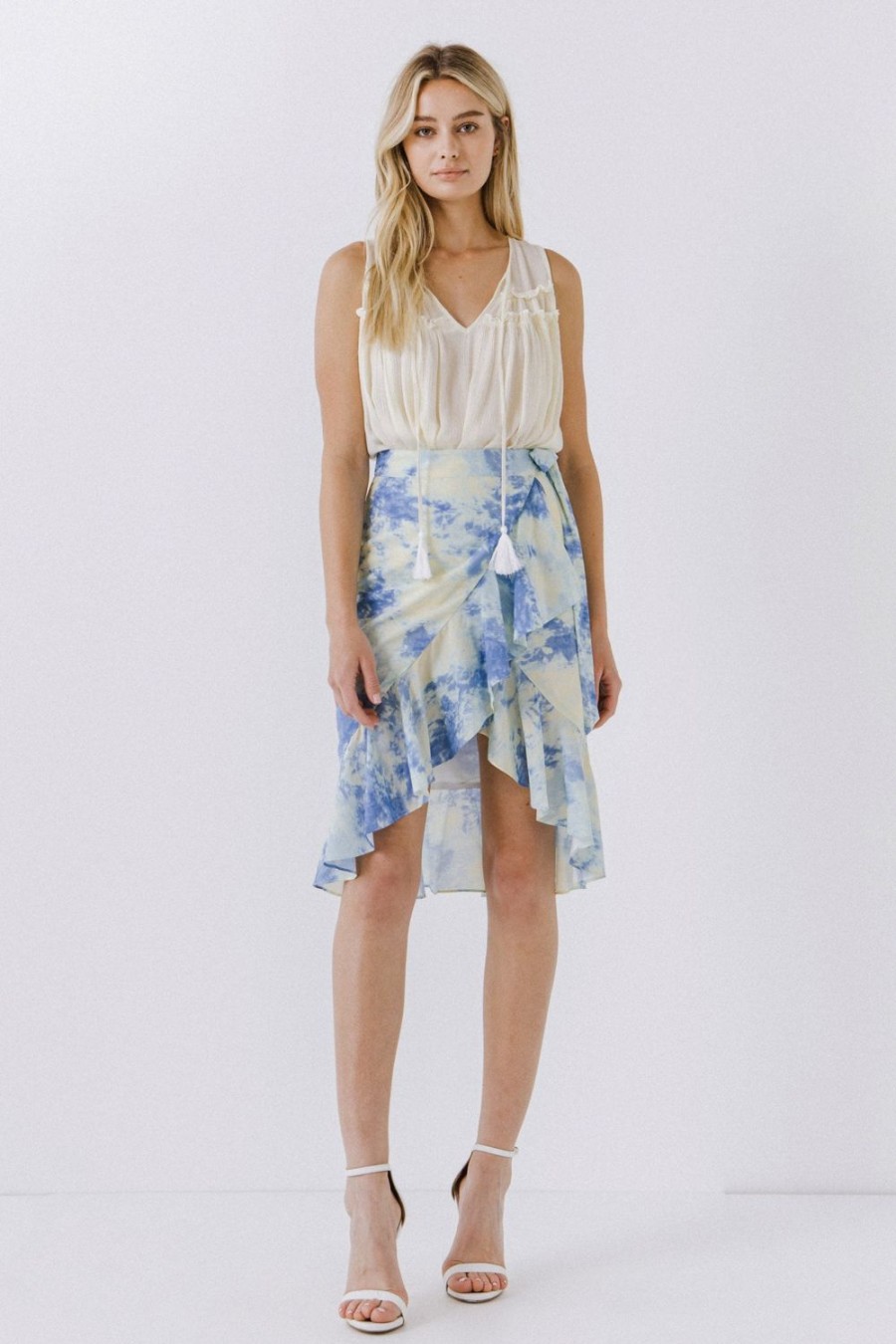 Clearance Tie Dye Wrap Skirt Bottoms