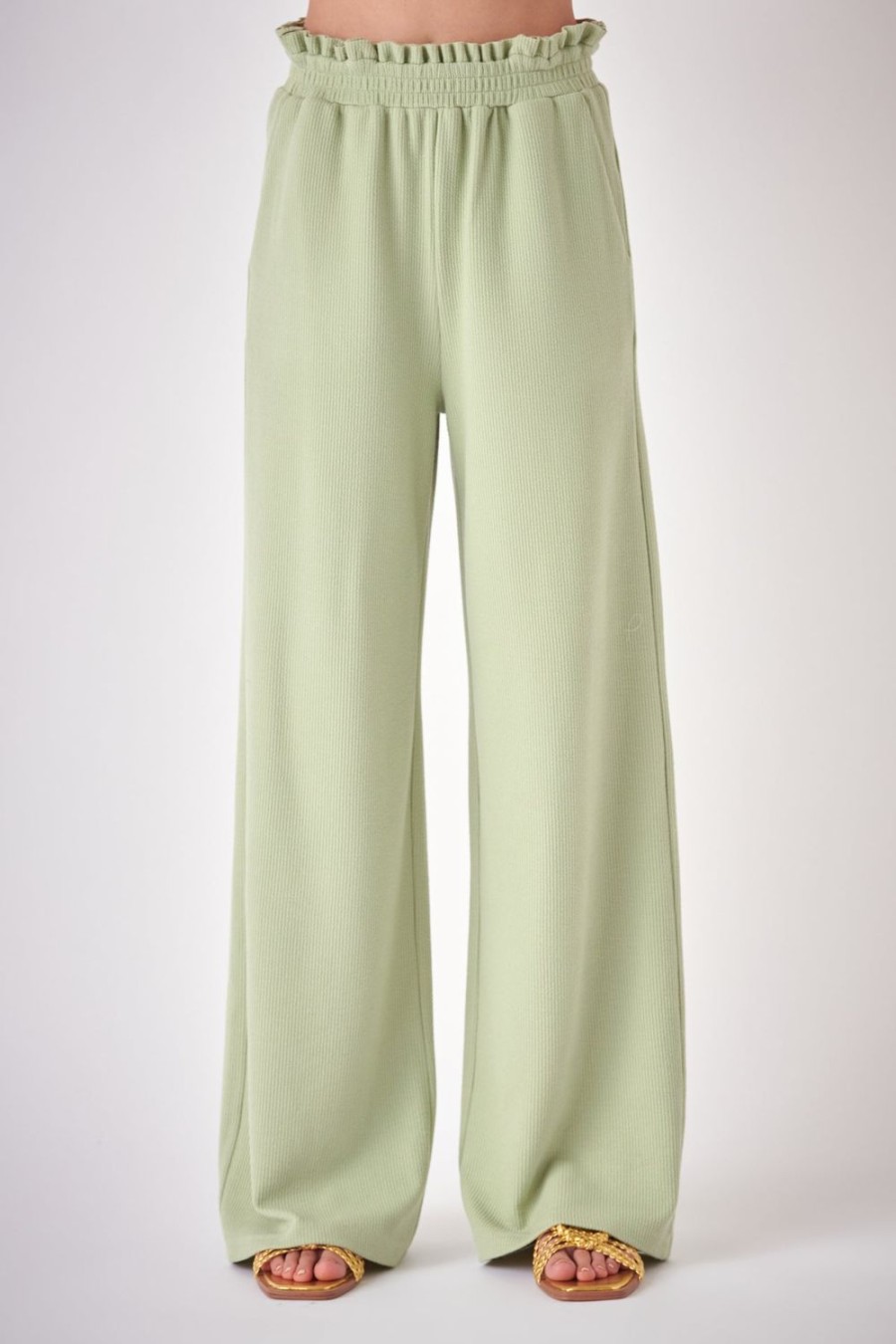 Hot Ruffled Wide Knit Pants Bottoms