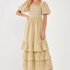 Online Striped Maxi Dress With Ruffles Dresses