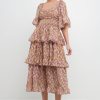 Best Floral Smocked Ruffle Tiered Maxi Dress Dresses