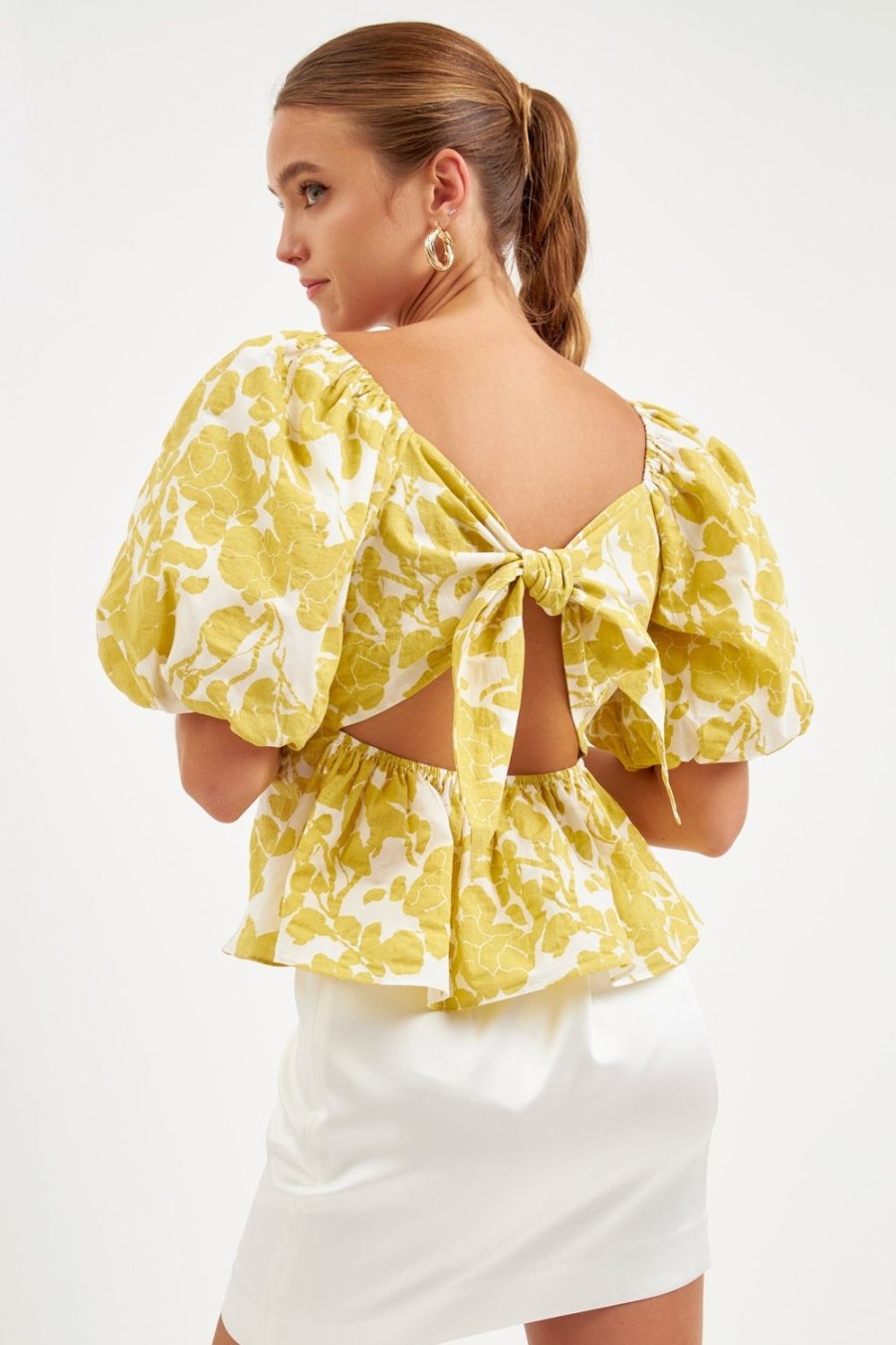 New Floral Tied Back Top Tops