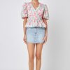 Online Floral Puff Sleeve Top Tops