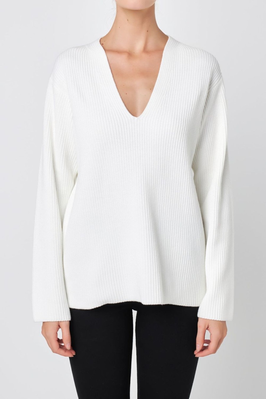 Best V-Neckline Long Sleeve Sweater Knits