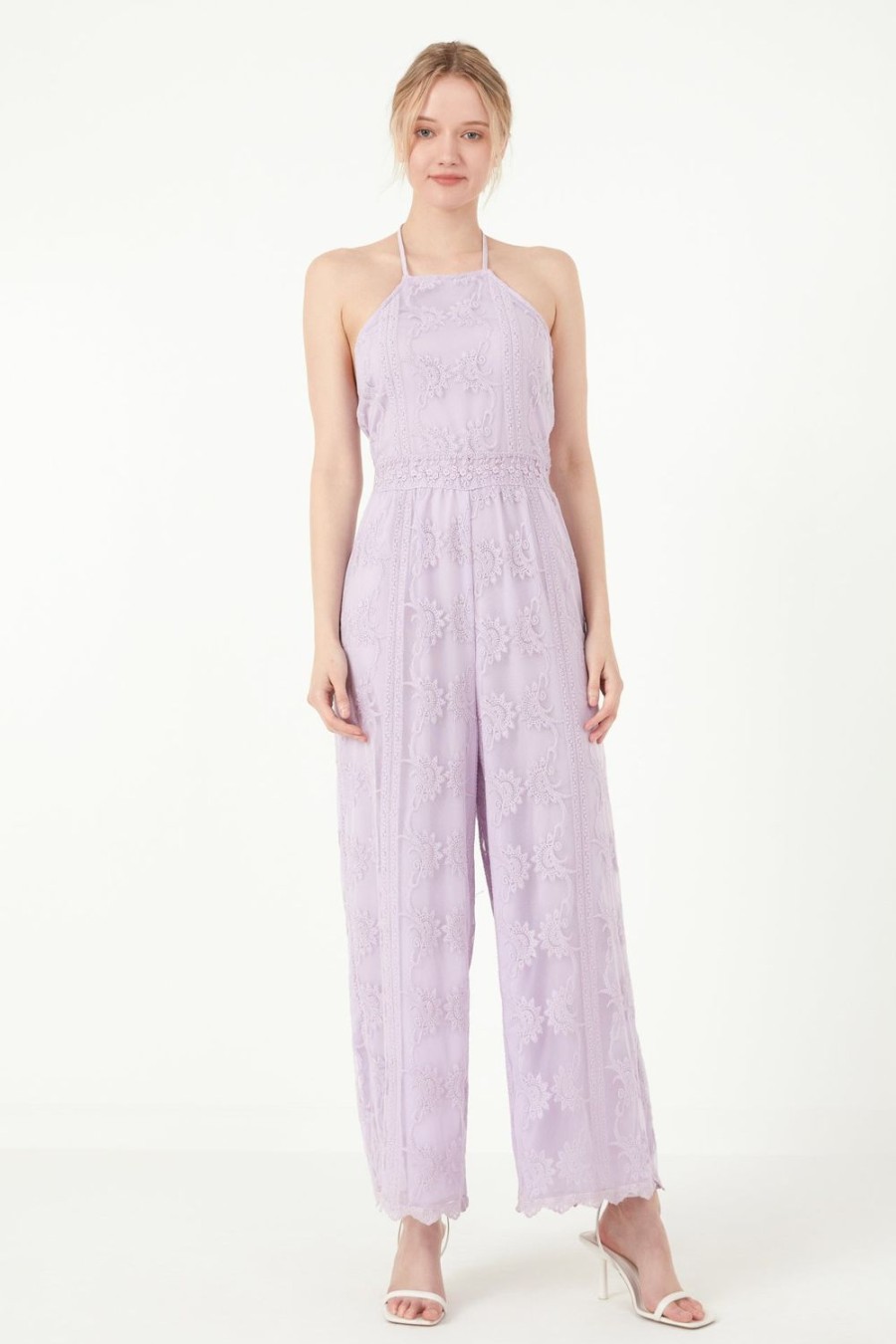 Hot Cotton Crochet Halter Neck Jumpsuit Jumpsuits & Rompers