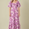 Hot Floral Print Maxi Dress Dresses