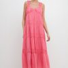 Clearance Ruched Layered Sweetheart Maxi Dress Dresses