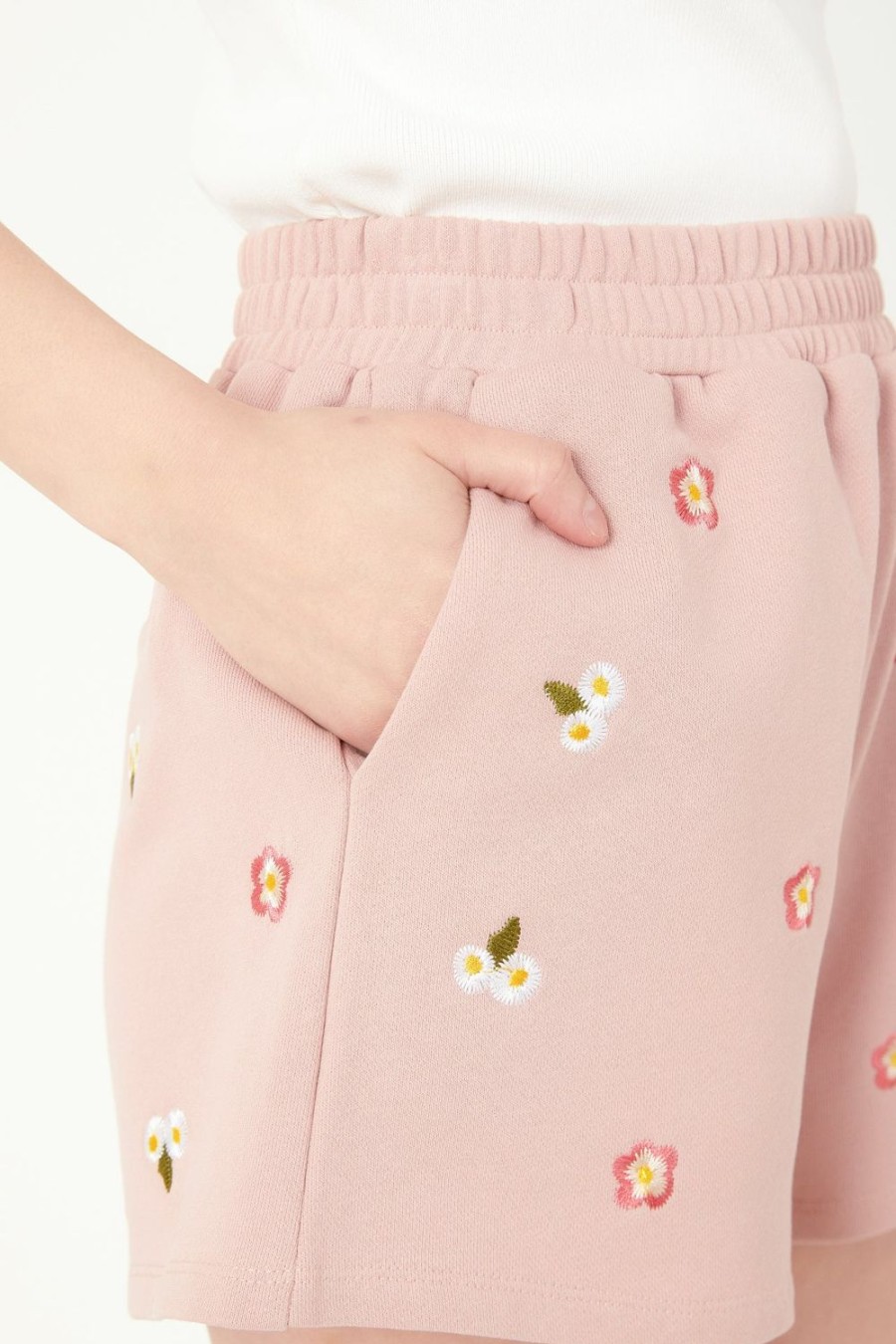 Online Floral Embroidered Shorts Bottoms