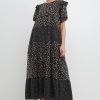 Clearance Floral & Dot Print Maxi Dress Dresses