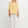 New Embroidered Cotton Square Neck Top Tops