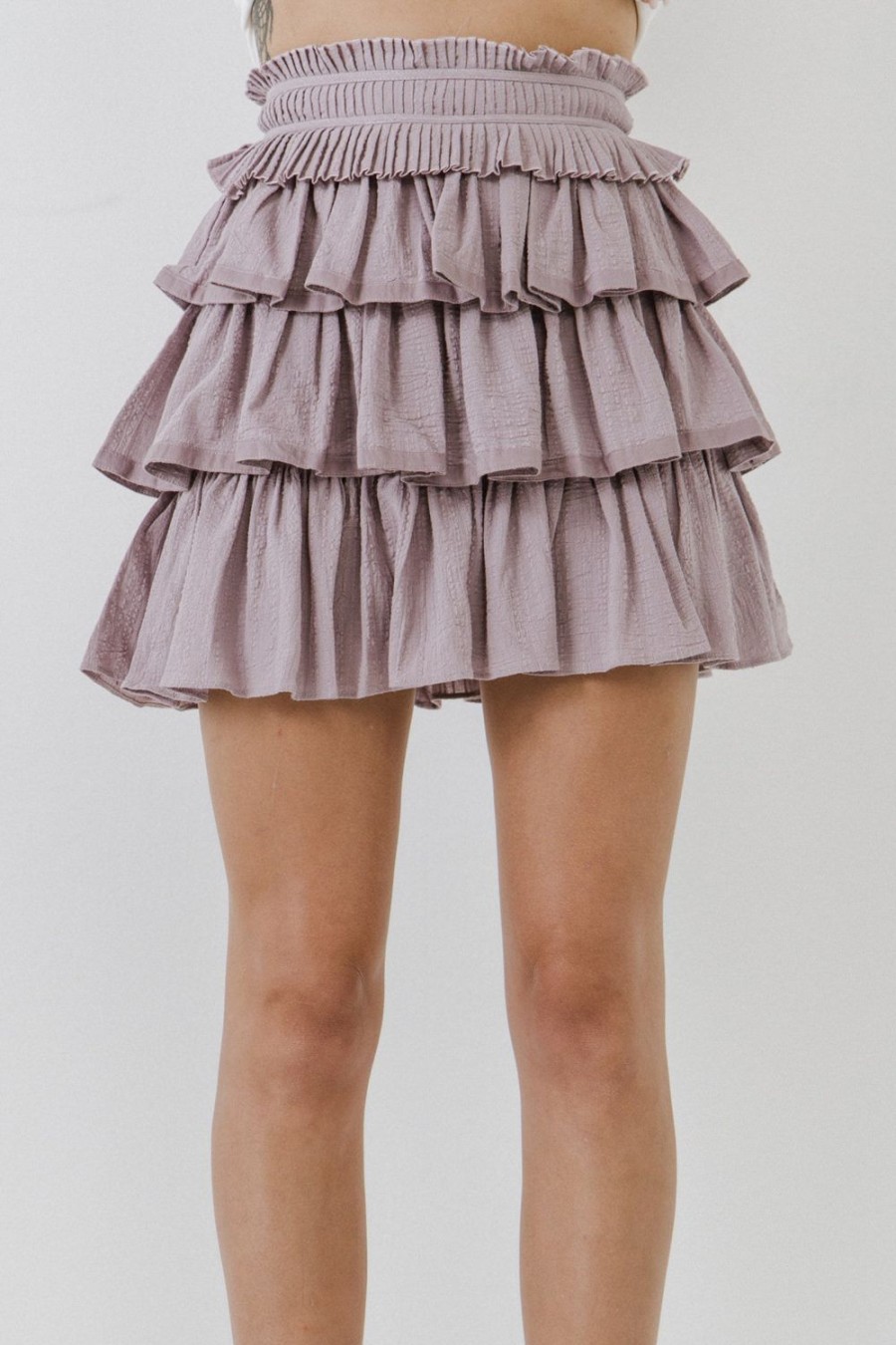 Online Pleated Waist Mini Skirt Bottoms